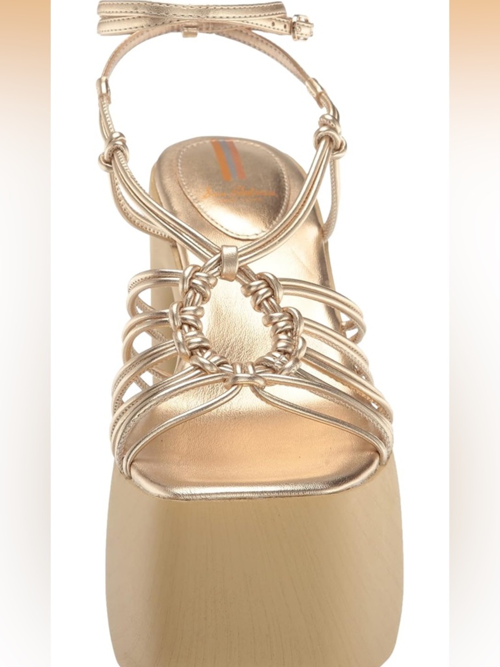 Sam Edelman Gold Strappy Platform Heels for Women - Picture 3 of 7